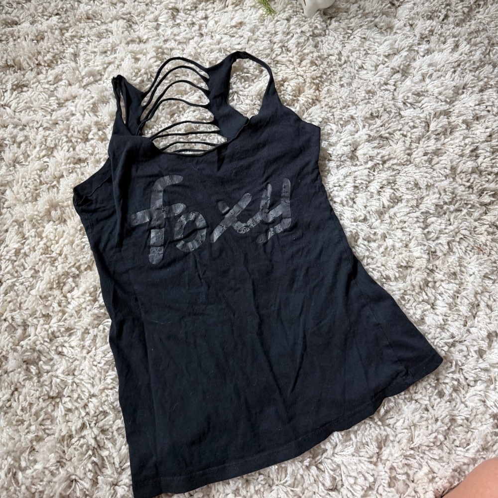 Chic and Fox Women's vintage 2000 Y2K stylish Black Strappy Tank Top black tank - Picture 1 of 5